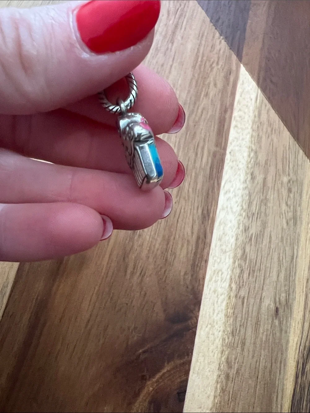 Brighton Pink and Blue Cupcake Charm Pendant